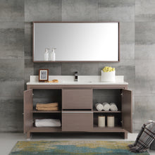 Load image into Gallery viewer, Fresca Allier 60&quot; Gray Oak Modern Single Sink Bathroom Vanity w/ Mirror- Fresca