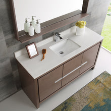 Load image into Gallery viewer, Fresca Allier 60&quot; Gray Oak Modern Single Sink Bathroom Vanity w/ Mirror- Fresca