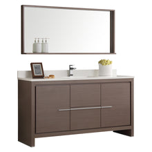 Load image into Gallery viewer, Fresca Allier 60&quot; Gray Oak Modern Single Sink Bathroom Vanity w/ Mirror- Fresca