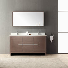 Load image into Gallery viewer, Fresca Allier 60&quot; Gray Oak Modern Double Sink Bathroom Vanity w/ Mirror- Fresca