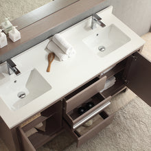 Load image into Gallery viewer, Fresca Allier 60&quot; Gray Oak Modern Double Sink Bathroom Vanity w/ Mirror- Fresca