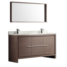 Load image into Gallery viewer, Fresca Allier 60&quot; Gray Oak Modern Double Sink Bathroom Vanity w/ Mirror- Fresca
