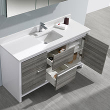 Load image into Gallery viewer, Fresca Allier Rio 60&quot; Ash Gray Single Sink Modern Bathroom Vanity w/ Medicine Cabinet- Fresca