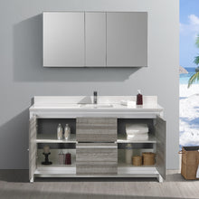 Load image into Gallery viewer, Fresca Allier Rio 60&quot; Ash Gray Single Sink Modern Bathroom Vanity w/ Medicine Cabinet- Fresca