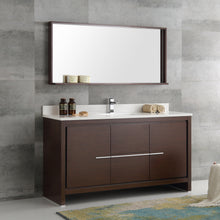Load image into Gallery viewer, Fresca Allier 60&quot; Wenge Brown Modern Single Sink Bathroom Vanity w/ Mirror- Fresca