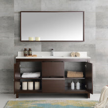 Load image into Gallery viewer, Fresca Allier 60&quot; Wenge Brown Modern Single Sink Bathroom Vanity w/ Mirror- Fresca