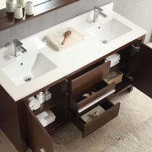Load image into Gallery viewer, Fresca Allier 60&quot; Wenge Brown Modern Double Sink Bathroom Vanity w/ Mirror- Fresca