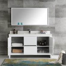 Load image into Gallery viewer, Fresca Allier 60&quot; White Modern Single Sink Bathroom Vanity w/ Mirror- Fresca