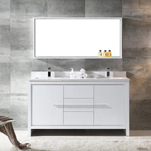 Load image into Gallery viewer, Fresca Allier 60&quot; White Modern Double Sink Bathroom Vanity w/ Mirror- Fresca