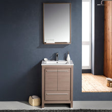 Load image into Gallery viewer, Fresca Allier 24&quot; Gray Oak Modern Bathroom Vanity w/ Mirror- Fresca