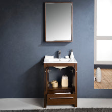 Load image into Gallery viewer, Fresca Allier 24&quot; Wenge Brown Modern Bathroom Vanity w/ Mirror- Fresca