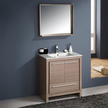 Load image into Gallery viewer, Fresca Allier 30&quot; Gray Oak Modern Bathroom Vanity w/ Mirror- Fresca
