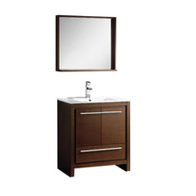 Load image into Gallery viewer, Fresca Allier 30&quot; Wenge Brown Modern Bathroom Vanity w/ Mirror- Fresca