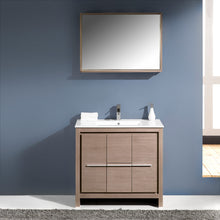 Load image into Gallery viewer, Fresca Allier 36&quot; Gray Oak Modern Bathroom Vanity w/ Mirror- Fresca