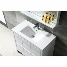Load image into Gallery viewer, Fresca Allier 36&quot; White Modern Bathroom Vanity w/ Mirror- Fresca