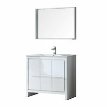 Load image into Gallery viewer, Fresca Allier 36&quot; White Modern Bathroom Vanity w/ Mirror- Fresca