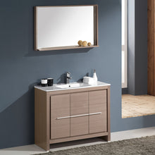 Load image into Gallery viewer, Fresca Allier 40&quot; Gray Oak Modern Bathroom Vanity w/ Mirror- Fresca