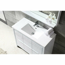Load image into Gallery viewer, Fresca Allier 40&quot; White Modern Bathroom Vanity w/ Mirror- Fresca