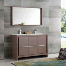 Load image into Gallery viewer, Fresca Allier 48&quot; Gray Oak Modern Double Sink Bathroom Vanity w/ Mirror- Fresca
