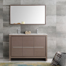 Load image into Gallery viewer, Fresca Allier 48&quot; Gray Oak Modern Double Sink Bathroom Vanity w/ Mirror- Fresca
