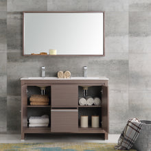 Load image into Gallery viewer, Fresca Allier 48&quot; Gray Oak Modern Double Sink Bathroom Vanity w/ Mirror- Fresca
