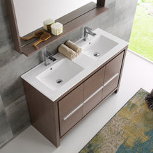 Load image into Gallery viewer, Fresca Allier 48&quot; Gray Oak Modern Double Sink Bathroom Vanity w/ Mirror- Fresca