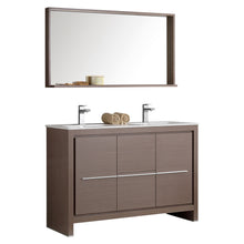 Load image into Gallery viewer, Fresca Allier 48&quot; Gray Oak Modern Double Sink Bathroom Vanity w/ Mirror- Fresca