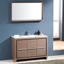 Load image into Gallery viewer, Fresca Allier 48&quot; Gray Oak Modern Bathroom Vanity w/ Mirror- Fresca