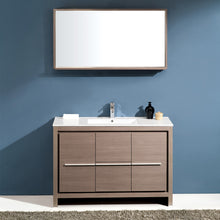 Load image into Gallery viewer, Fresca Allier 48&quot; Gray Oak Modern Bathroom Vanity w/ Mirror- Fresca