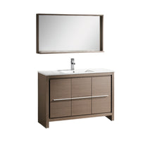 Load image into Gallery viewer, Fresca Allier 48&quot; Gray Oak Modern Bathroom Vanity w/ Mirror- Fresca