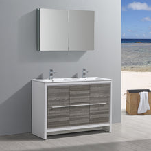 Load image into Gallery viewer, Fresca Allier Rio 48&quot; Ash Gray Double Sink Modern Bathroom Vanity w/ Medicine Cabinet- Fresca