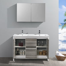 Load image into Gallery viewer, Fresca Allier Rio 48&quot; Ash Gray Double Sink Modern Bathroom Vanity w/ Medicine Cabinet- Fresca