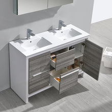 Load image into Gallery viewer, Fresca Allier Rio 48&quot; Ash Gray Double Sink Modern Bathroom Vanity w/ Medicine Cabinet- Fresca