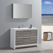 Load image into Gallery viewer, Fresca Allier Rio 48&quot; Ash Gray Single Sink Modern Bathroom Vanity w/ Medicine Cabinet- Fresca