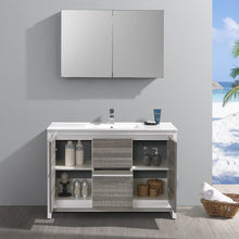 Load image into Gallery viewer, Fresca Allier Rio 48&quot; Ash Gray Single Sink Modern Bathroom Vanity w/ Medicine Cabinet- Fresca