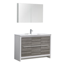 Load image into Gallery viewer, Fresca Allier Rio 48&quot; Ash Gray Single Sink Modern Bathroom Vanity w/ Medicine Cabinet- Fresca