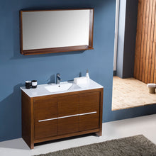Load image into Gallery viewer, Fresca Allier 48&quot; Wenge Brown Modern Bathroom Vanity w/ Mirror- Fresca