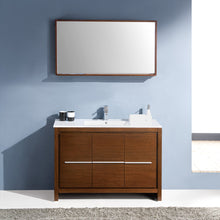Load image into Gallery viewer, Fresca Allier 48&quot; Wenge Brown Modern Bathroom Vanity w/ Mirror- Fresca