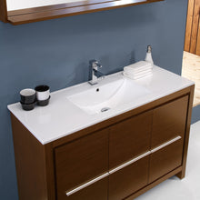 Load image into Gallery viewer, Fresca Allier 48&quot; Wenge Brown Modern Bathroom Vanity w/ Mirror- Fresca