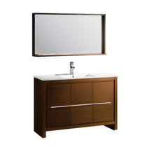 Load image into Gallery viewer, Fresca Allier 48&quot; Wenge Brown Modern Bathroom Vanity w/ Mirror- Fresca