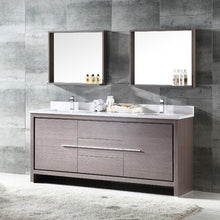 Load image into Gallery viewer, Fresca Allier 72&quot; Gray Oak Modern Double Sink Bathroom Vanity w/ Mirror- Fresca