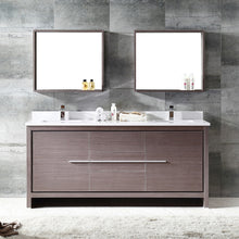 Load image into Gallery viewer, Fresca Allier 72&quot; Gray Oak Modern Double Sink Bathroom Vanity w/ Mirror- Fresca