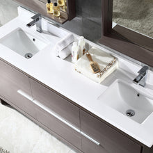 Load image into Gallery viewer, Fresca Allier 72&quot; Gray Oak Modern Double Sink Bathroom Vanity w/ Mirror- Fresca