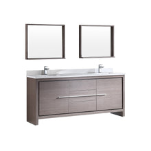 Load image into Gallery viewer, Fresca Allier 72&quot; Gray Oak Modern Double Sink Bathroom Vanity w/ Mirror- Fresca