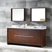 Load image into Gallery viewer, Fresca Allier 72&quot; Wenge Brown Modern Double Sink Bathroom Vanity w/ Mirror- Fresca