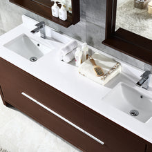 Load image into Gallery viewer, Fresca Allier 72&quot; Wenge Brown Modern Double Sink Bathroom Vanity w/ Mirror- Fresca