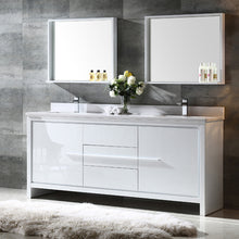 Load image into Gallery viewer, Fresca Allier 72&quot; White Modern Double Sink Bathroom Vanity w/ Mirror- Fresca