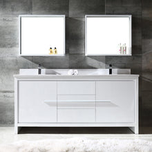 Load image into Gallery viewer, Fresca Allier 72&quot; White Modern Double Sink Bathroom Vanity w/ Mirror- Fresca