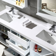 Load image into Gallery viewer, Fresca Allier 72&quot; White Modern Double Sink Bathroom Vanity w/ Mirror- Fresca