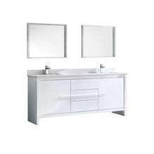 Load image into Gallery viewer, Fresca Allier 72&quot; White Modern Double Sink Bathroom Vanity w/ Mirror- Fresca